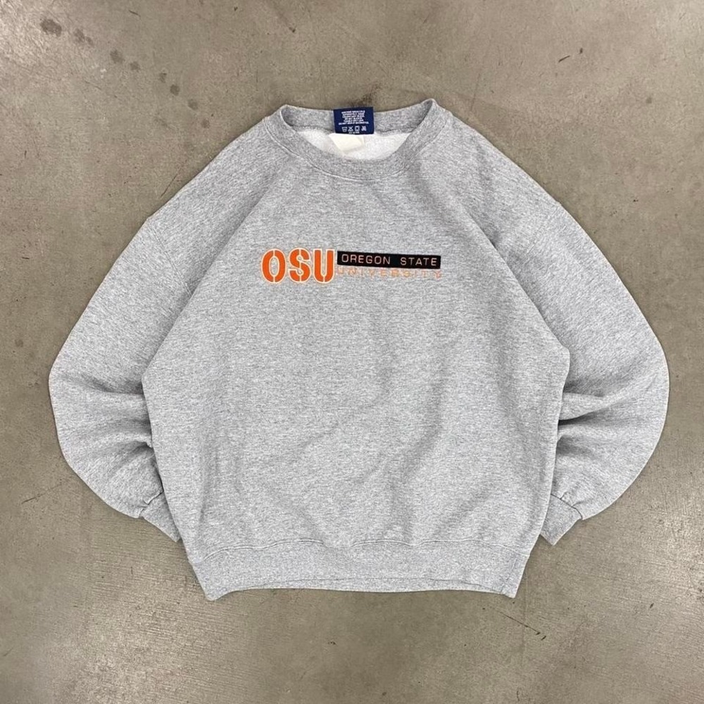 Vintage 90s OSU Oregon State University Beavers Jansport College Grey Crewneck L